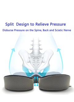 KASTWAVE Orthopedic Seat Cushions for Office Chairs, Memory Foam Posture Cushion Portable Breathable Mesh, Car Seat Cushion, Butt Pillow, Sciatica Back Coccyx Tailbone Pain Relief, Non-Slip Chair Pad (Black)  - Image 3