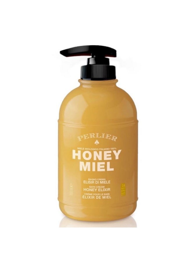 Perlier - Erlier Sweet Honey Miel Shower & Bath Cream Nourishing & Soothing Luxury Bath Cream Made With 100% Organic Italian Honey For Deep Moisturization And Hydration (16.9 Fluid Oz.) - Image 1