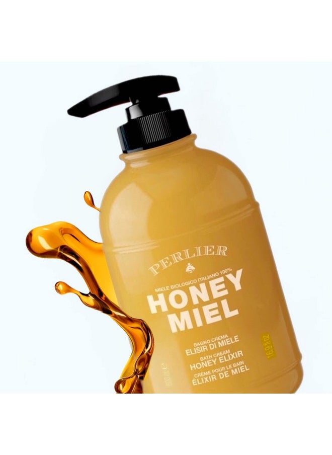Perlier - Erlier Sweet Honey Miel Shower & Bath Cream Nourishing & Soothing Luxury Bath Cream Made With 100% Organic Italian Honey For Deep Moisturization And Hydration (16.9 Fluid Oz.) - Image 1