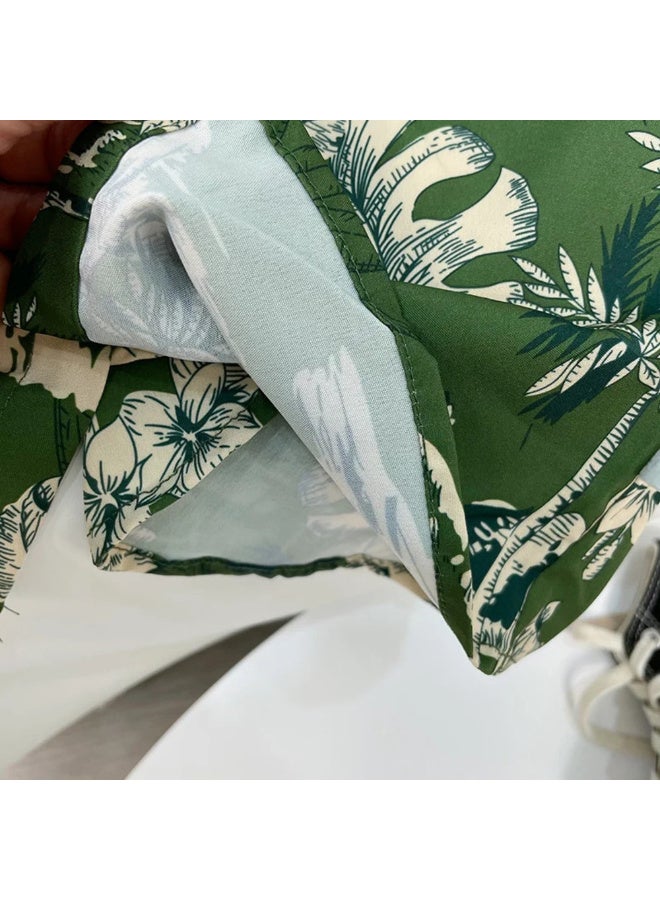 MiniMe Boys’ Summer 2-Piece Set | 18‑24 Months | Green Floral & Black | 100% Cotton | Includes Floral Shirt & Shorts | Lightweight & Breathable | Stylish & Comfortable | Ideal For Vacations & Daily Wear | Easy To Wash - Image 3