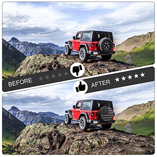 DUDSOEHO Spare Tire Cover for RV Trailer, Waterproof Leather Wheel Cover with American USA Flag, Camper Spare Tire Cover Fit for Jeep Wrangler Rv SUV Truck Travel Trailer 15" - Image 4