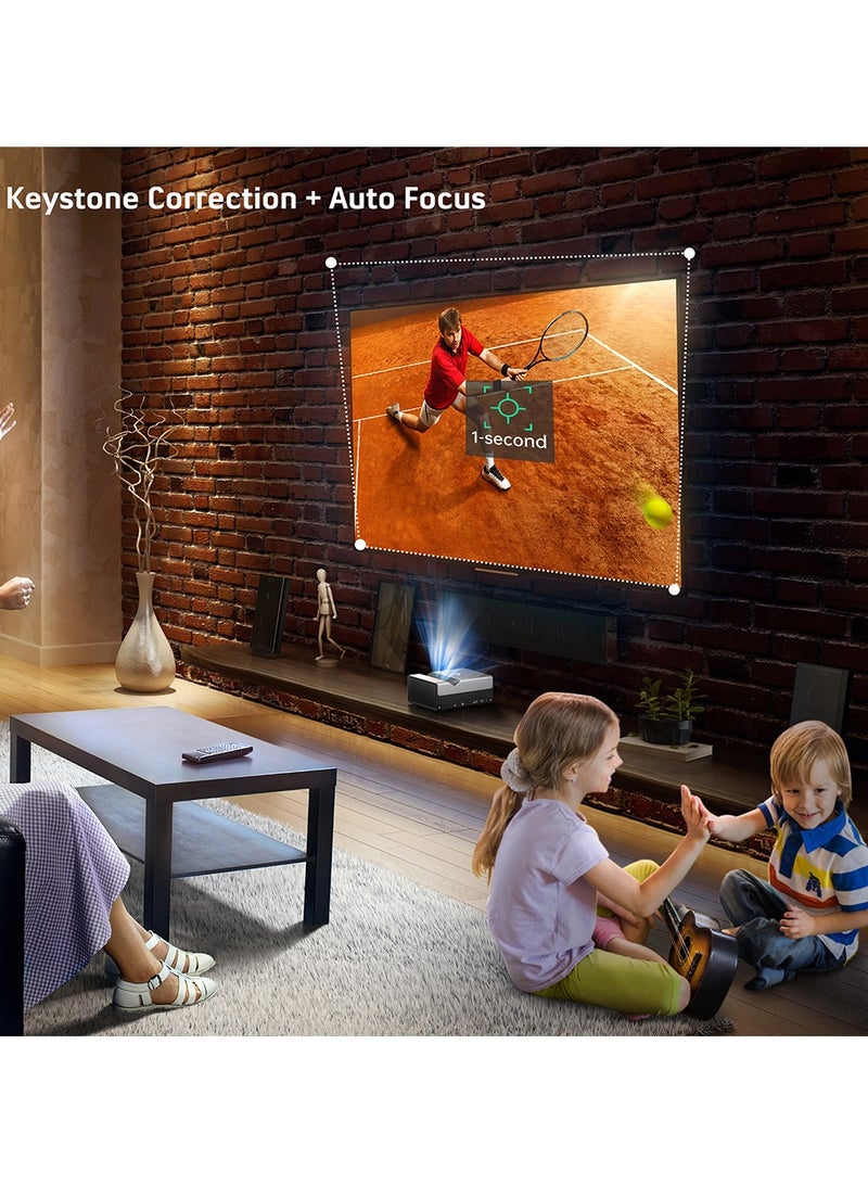 Merlin UltraCast Short Throw Projector | 1920x1080p Full HD, 300” Display, DLP by Texas Instruments, Built-in 2x5W Bluetooth Speakers, Auto Keystone, Screen Mirroring, 3.5mm Audio Out - Image 3