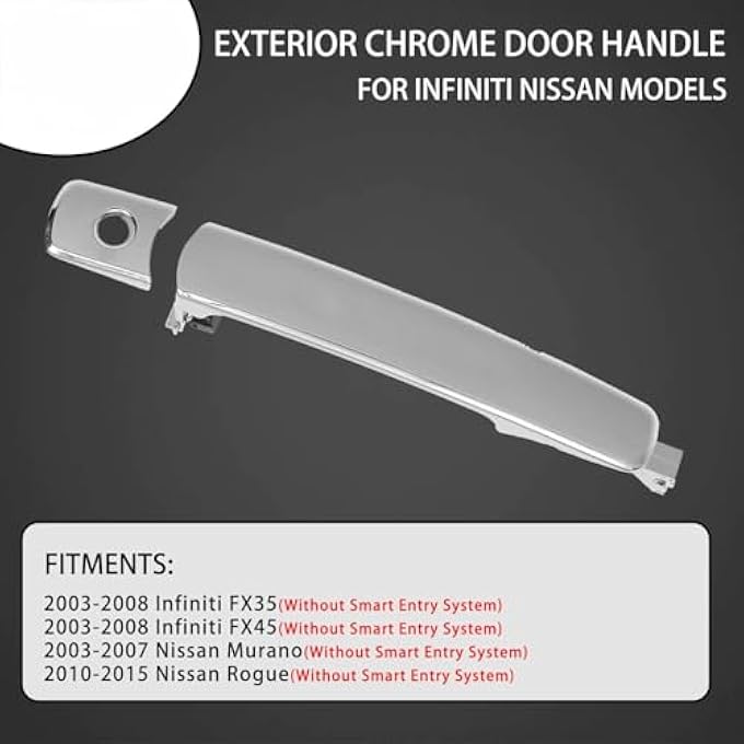 ريحني مقبض الباب الخارجي من جهة السائق من جهة الراكب مناسب لسيارات إنفينيتي FX35 FX45 20032011 نيسان مورانو 20032007 نيسان روج 20102015 تحل محل 82646Ca000 80640Ca012 80640Ca012 فلوريدا - Image 3