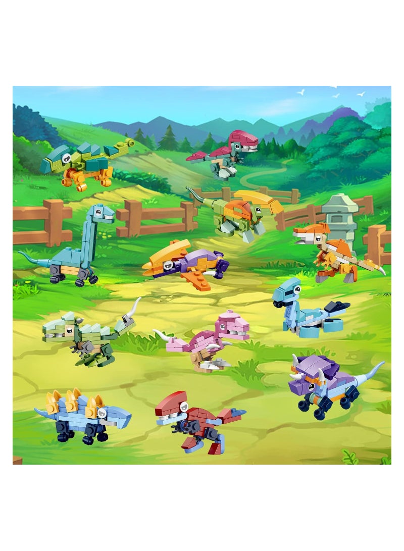 Loquat Dinosaur Building Block Set - 12 Mini Building Blocks, 12-in-1 STEM Toys for Kids, Perfect for Classroom Prizes, Party Favors, Birthdays, and Carnival Rewards, Easy to Assemble. - Image 3