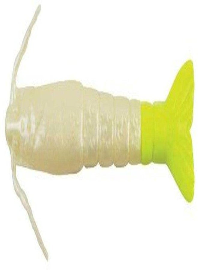 Berkley Gulp! Shrimp Saltwater Fishing Soft Bait, Pearl White/Chartreuse, 3in - Image 1