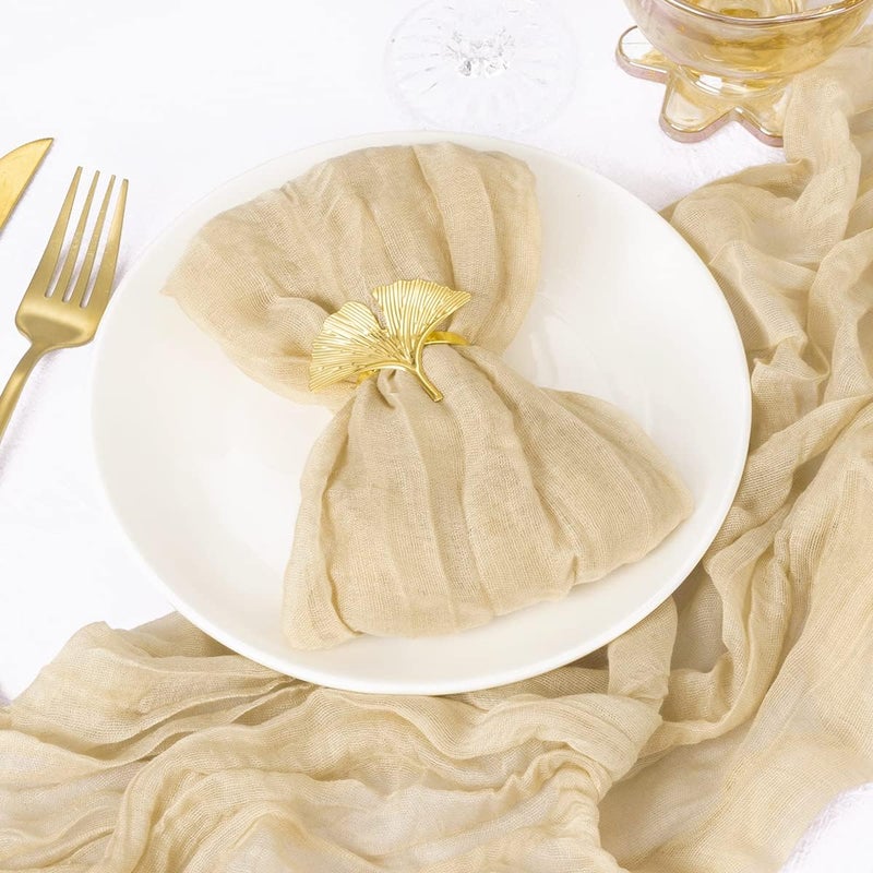DeZerlor 50 Pack Champagne Cheesecloth Napkins Washable Spring Mothers Day Cloth Napkins Set of 50 Cotton Gauze Dinner Napkins Bulk 21x21 Inches for Champagne Bridal Shower Wedding Baby Shower Parties - Image 3