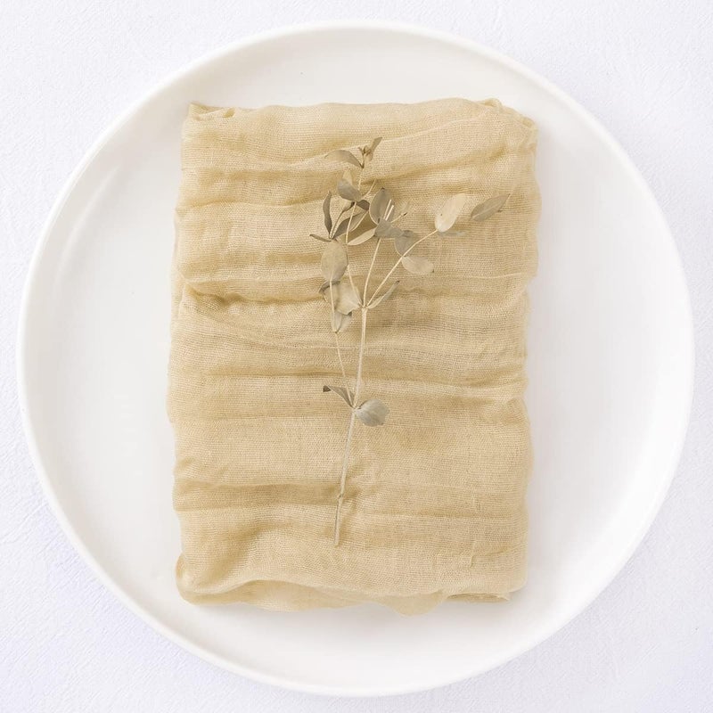 DeZerlor 50 Pack Champagne Cheesecloth Napkins Washable Spring Mothers Day Cloth Napkins Set of 50 Cotton Gauze Dinner Napkins Bulk 21x21 Inches for Champagne Bridal Shower Wedding Baby Shower Parties - Image 5