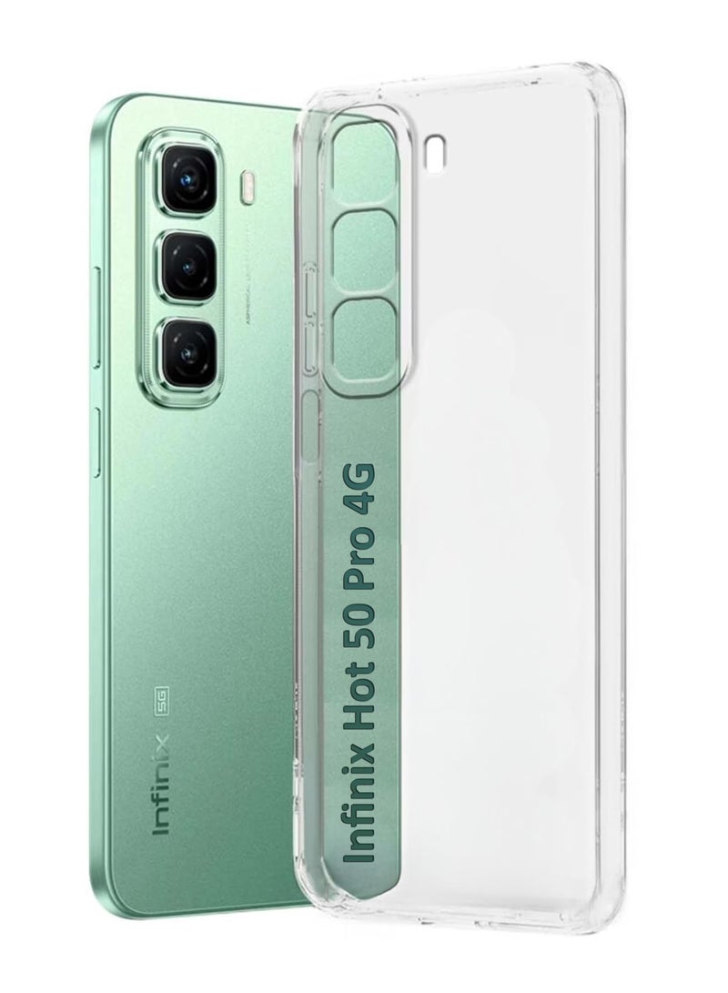 For Infinix Hot 50 Pro 4G Shock Proof Case Cover - Ultra Clear, Durable & Accurate Cut-outs - Scratch, Dust & Smudge Protection - Clear Silicon Back Cover for Infinix Hot 50 Pro 4G - Image 1