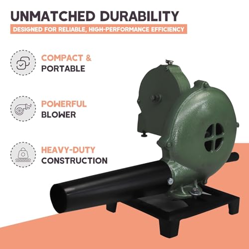 SONRET Manual Hand Blower Machine No.18 – Cast Aluminum Blacksmith Coal Forge Hand Blower for Fire with Smooth Operation, Oil Ports – Manual Air Blower Ideal Camping Tools & Equipment for BBQ - Image 3