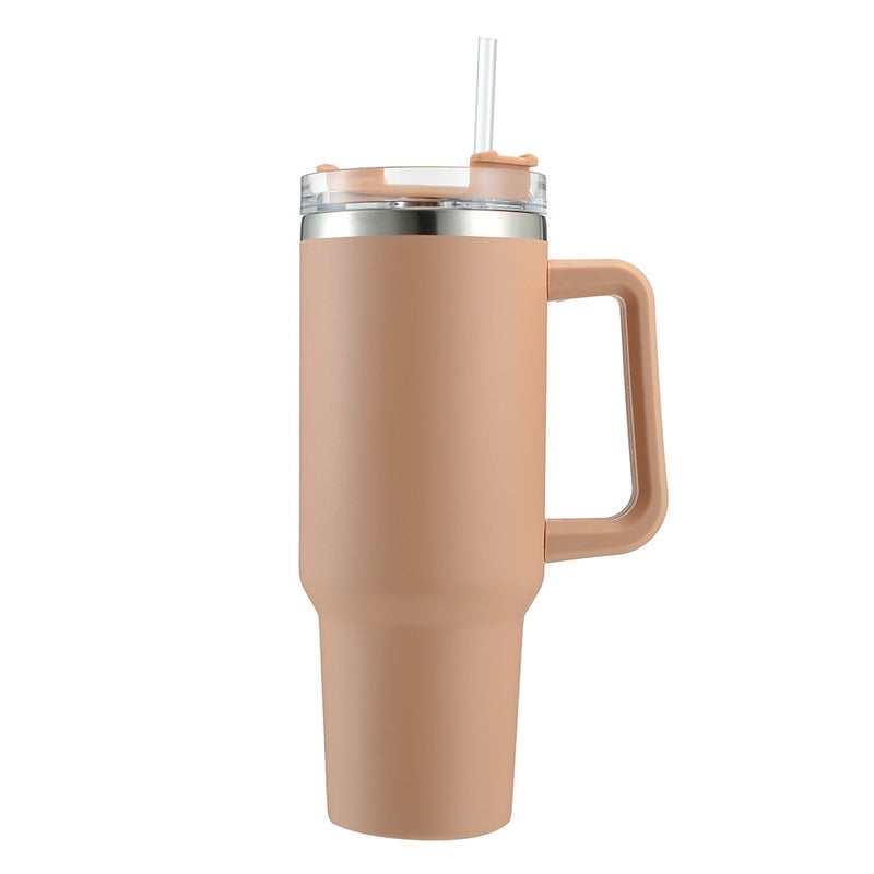 Custom 40oz Tumbler Stainless Steel Insulated Large Travel Mug Brown