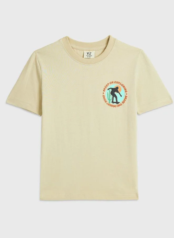 victor and jane Victor And Jane Boys Graphic Print Cotton T-Shirt and Shorts Set
