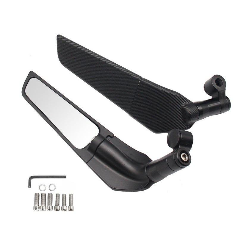 2pcs Motorcycle Modified Wind Swivel Wing Universal Rearview Mirror Spoiler 90° Rotating Adjustable Side Mirrors - Image 1