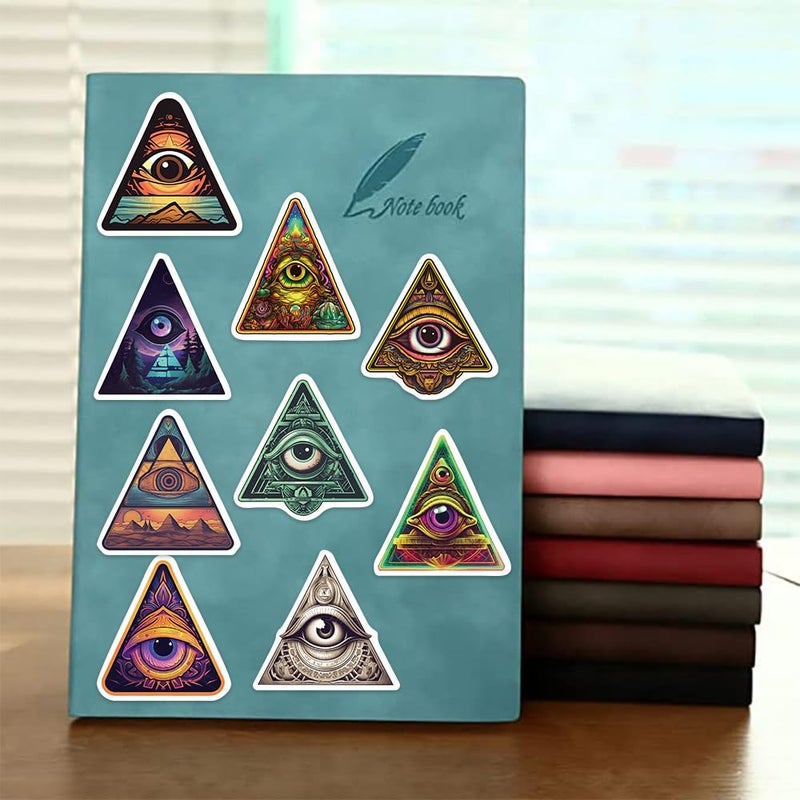 Yoksas 50Pcs Eye of Providence Stickers - Waterproof Vinyl Mysterious All Seeing Eye Aldults Stickers for Laptops,Water Bottles,Scrapbooking,Journals,Bumper - Image 5