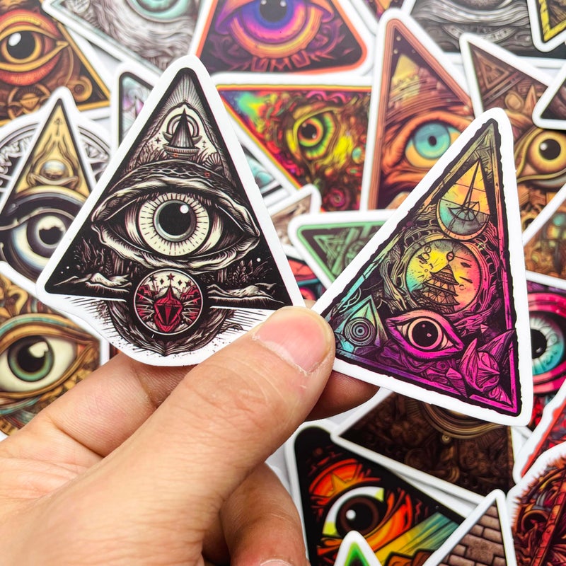 Yoksas 50Pcs Eye of Providence Stickers - Waterproof Vinyl Mysterious All Seeing Eye Aldults Stickers for Laptops,Water Bottles,Scrapbooking,Journals,Bumper - Image 2