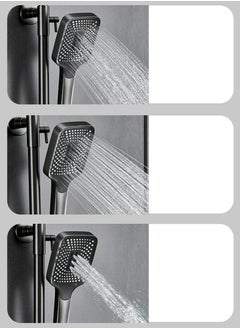XiuWoo Hot and Cold Digital Bathroom Shower System Set, Shower System with LED Digital Display, Wall Mount Rain Mixer Shower, Grey  - Image 4