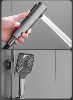 XiuWoo Hot and Cold Digital Bathroom Shower System Set, Shower System with LED Digital Display, Wall Mount Rain Mixer Shower, Grey  - Image 5