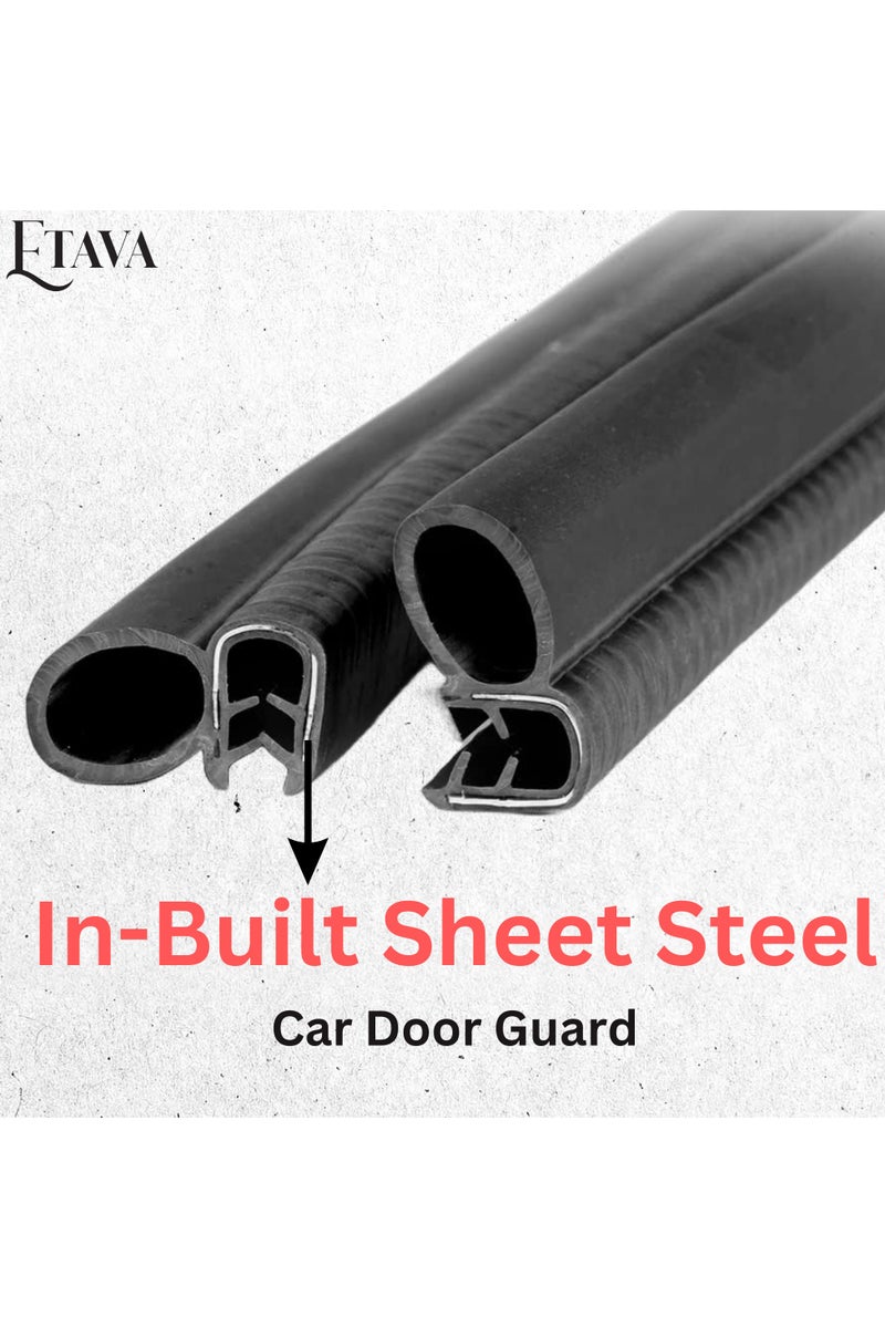 ETAVA Car Door Edge Guard Rubber Trim (2 Pcs, 25cm Each) | U Shape Scratch Protector Strip | Universal Clip-On No Glue | Rubber Anti-Collision for Side Edge – Black - Image 5