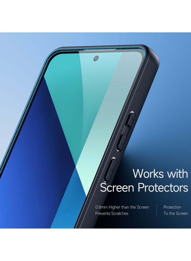 دوكس دوتشيز ايمو جراب لموبايل شاومي ريدمي نوت 13 4 جي جراب نحيف وشفاف مطفي مصنع من البولي يوريثين الحراري بولي كربونات البولي بروبلين سيليكون - اسود - Image 3