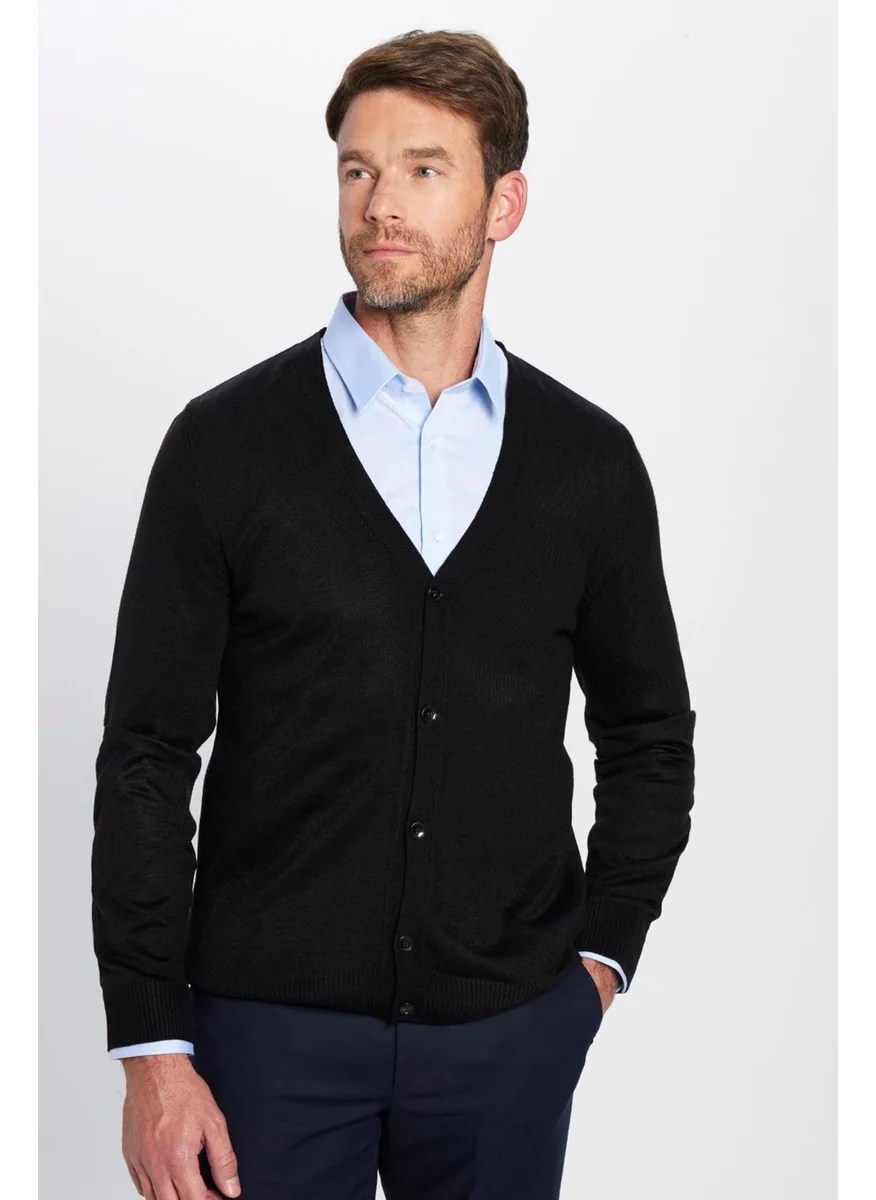 تودورس Slim Fit Buttoned Plain Non-Pilling Soft Textured Men's Cardigan