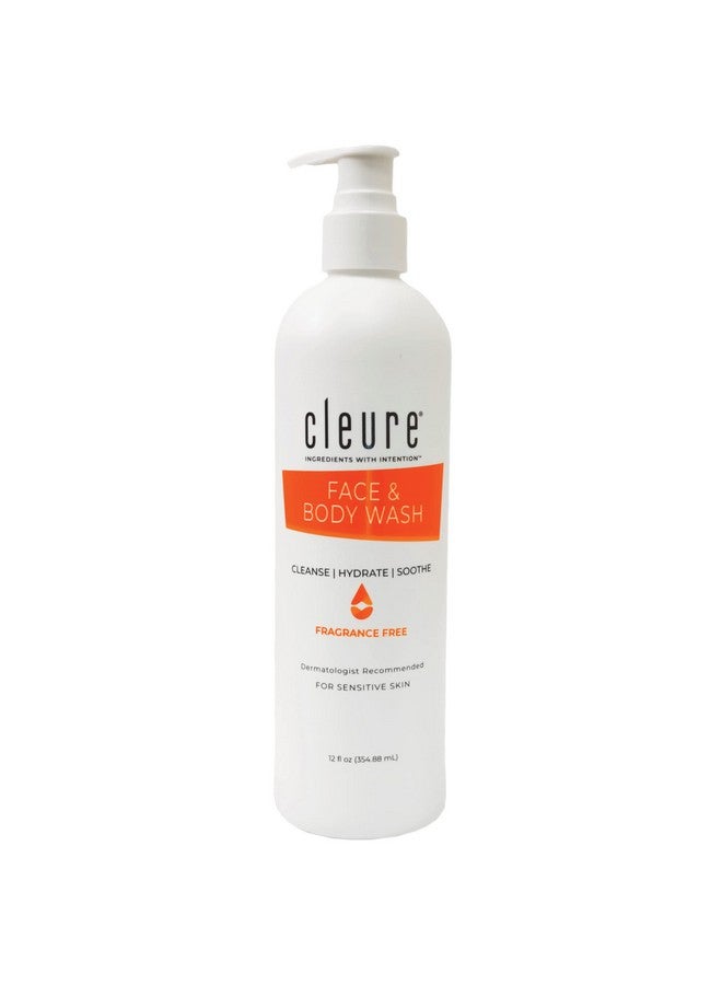 Cleure Face And Body Wash - Fragrance Free Body Wash & Sensitive Skin Face Wash All-In-1 - Paraben & Sulfate Free (12 Oz, Pack Of 1)  - Image 1