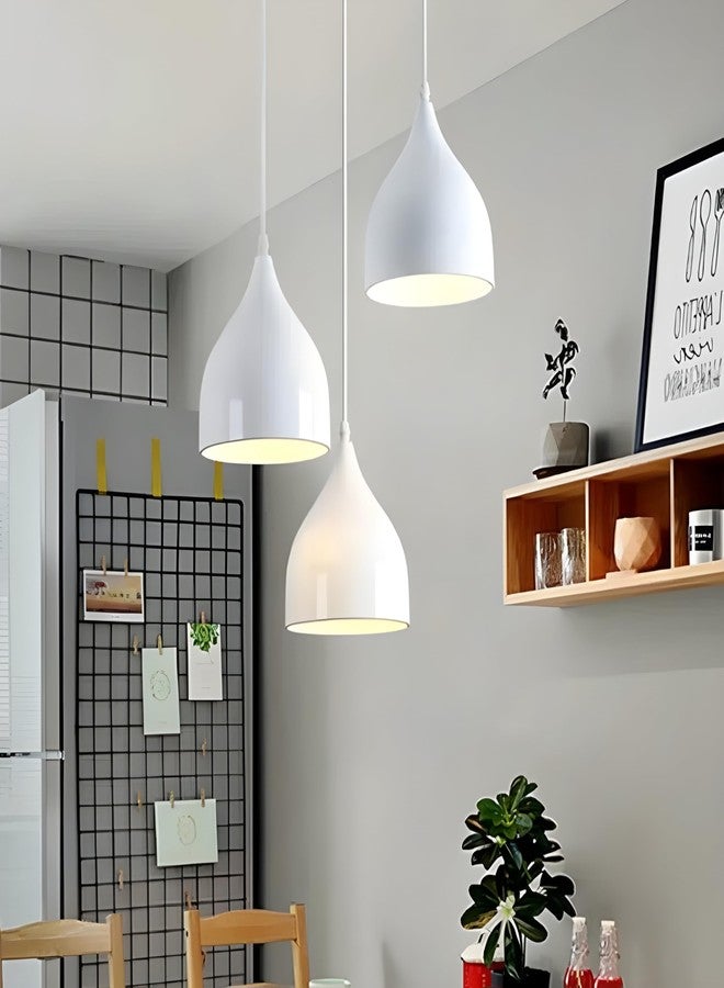 Twixle Lamp Pendant Light, Aluminium, White and black Ceiling Light Lamp Home Decor Items,Hanging Ceiling Decorative Chandelier Home,Living Room, Indoor Jhumar Lighing (round cluster) (WHITE, WITH BULB) - Image 5