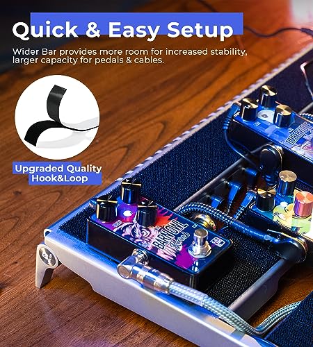 Vangoa Guitar Pedal Board with Isolated Power Supply, PD-M Aluminum One-Piece-Bent Portable Folding Powered Guitar Pedalboard with Premium Backpack-style Bag, Medium, 18"x13.5", 3.4lb, Gray - Image 5