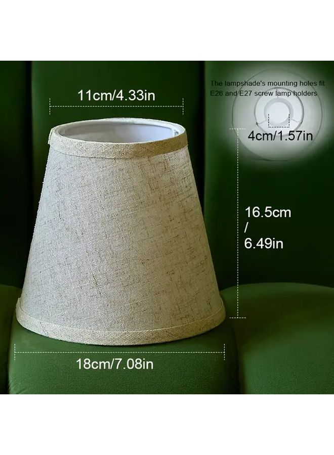 Handmade Fabric Lampshade Modern Farmhouse Beige Burlap Texture 1pc - Image 3