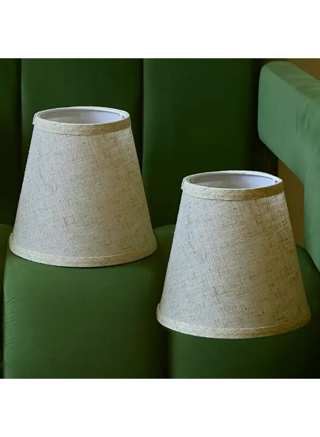 Handmade Fabric Lampshade Modern Farmhouse Beige Burlap Texture 1pc - Image 2