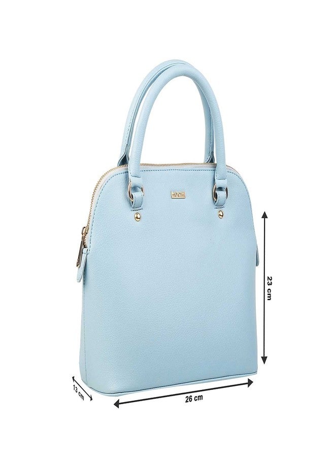 Mochi Women Dome Satchel Bags | Ladies Handbag (66-8133-Light Blue) - Image 5