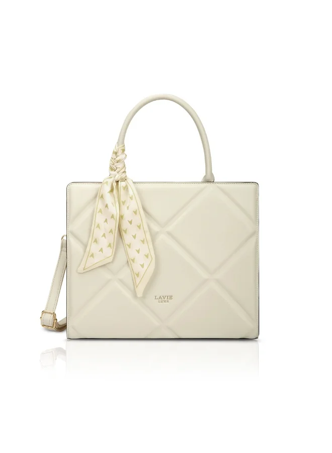 Luxe Women's Quare Large Satchel (Off White)