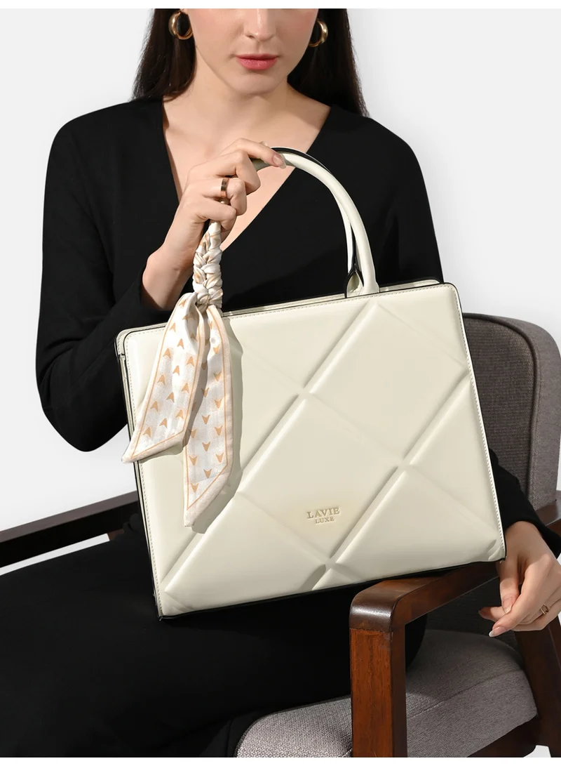 Lavie Luxe Women's Quare Large Satchel (Off White)