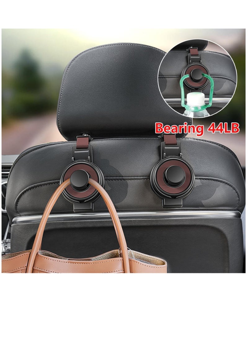 Excefore Car Seat Headrest Hook, 3 in 1 Car Purse Hook with Phone Holder and Car Cup Holder for Car Seat Organizer Behind Over The Seat Hook Hang Purse or Bags,Cups and Phone, Brown, 1 Pcs - Image 3