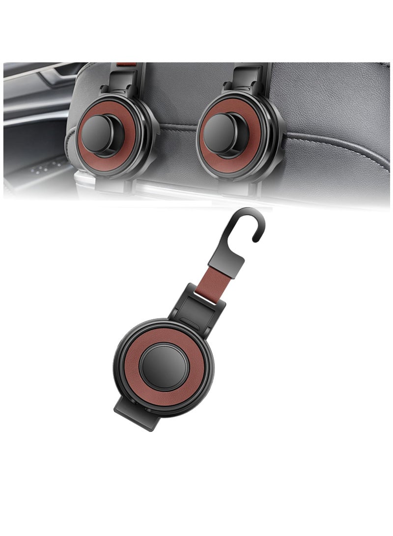 Excefore Car Seat Headrest Hook, 3 in 1 Car Purse Hook with Phone Holder and Car Cup Holder for Car Seat Organizer Behind Over The Seat Hook Hang Purse or Bags,Cups and Phone, Brown, 1 Pcs - Image 1