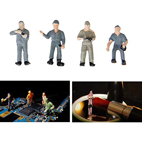Acxico 25pcs Simulation Train Track Railroad Worker Model People Figures with Tools 1:87 HO Scale for Miniature Scenes - Image 2