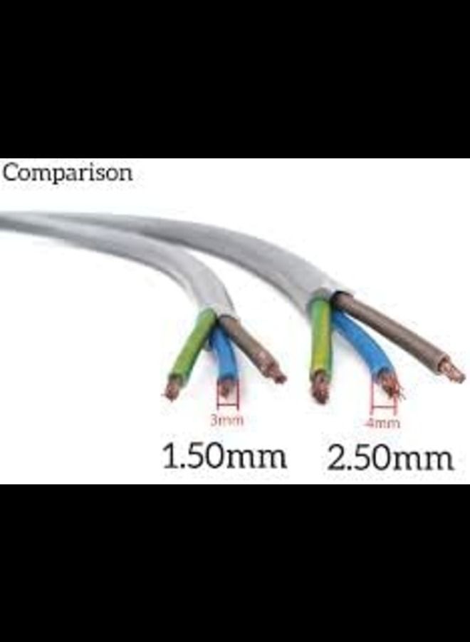 عباسلي سلك الطاقة الكهربائية البلاستيكية المرنة 3 أسلاك التمديد الأساسية الأسلاك النحاسية - Image 2