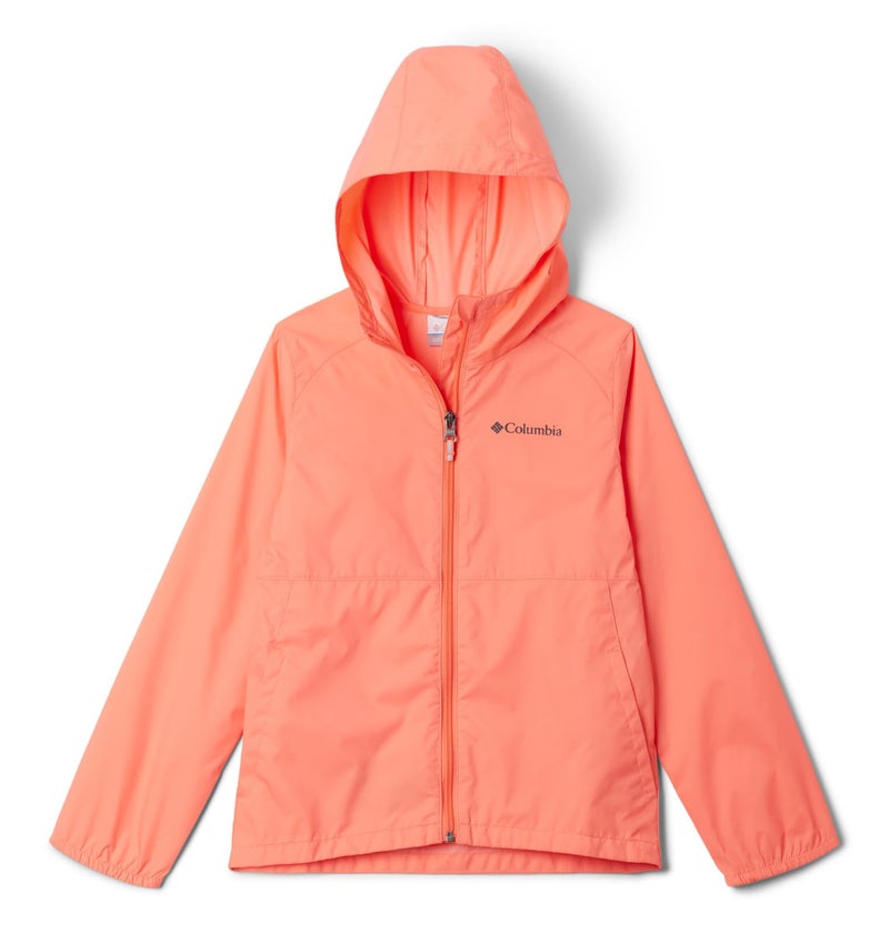 Columbia Youth Girls Switchback II Rain Jacket Hot Coral Small