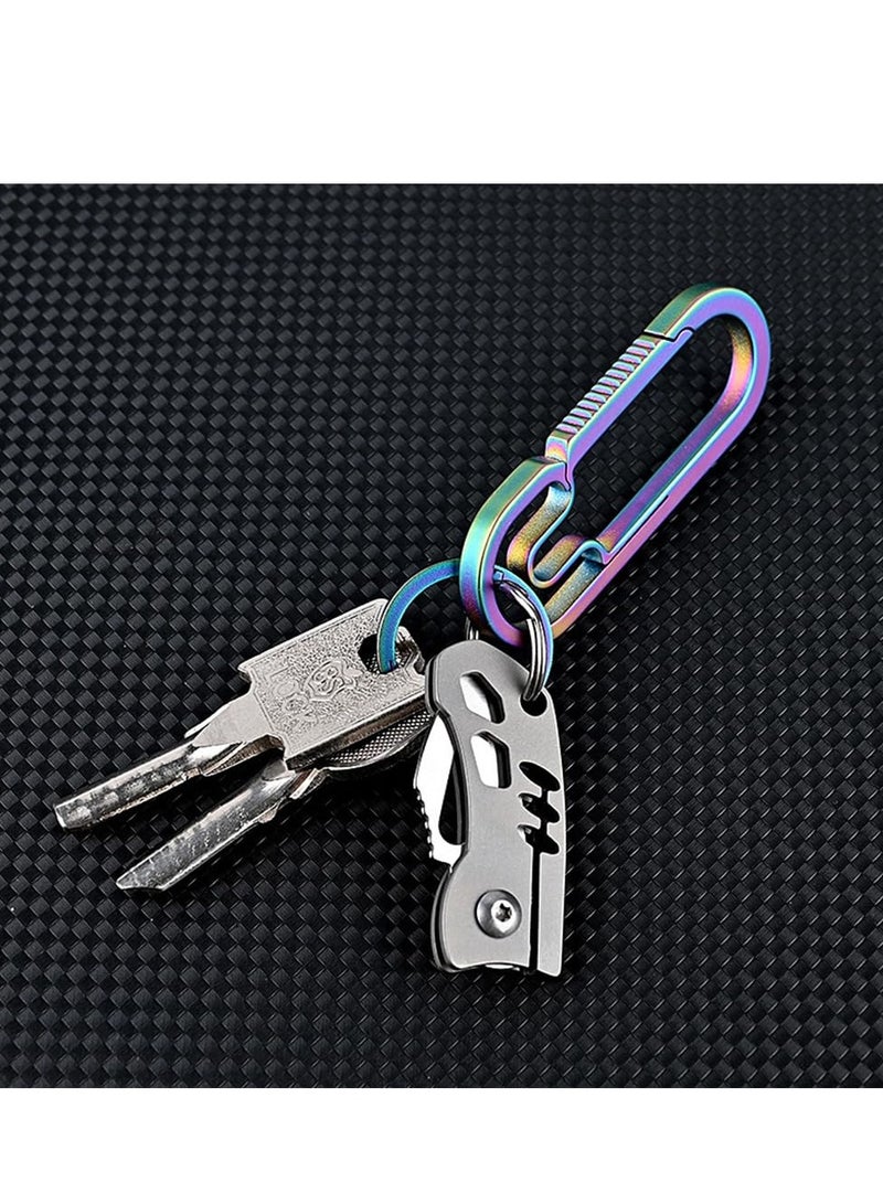 SYOSI سكين سلسلة مفاتيح صغير، سكين جيب صغير للرجال، سكين EDC قابل للطي لفتح العبوة، قطع الحبال، نحت الخشب، ومعالجة الحرف اليدوية (فضي) - Image 5