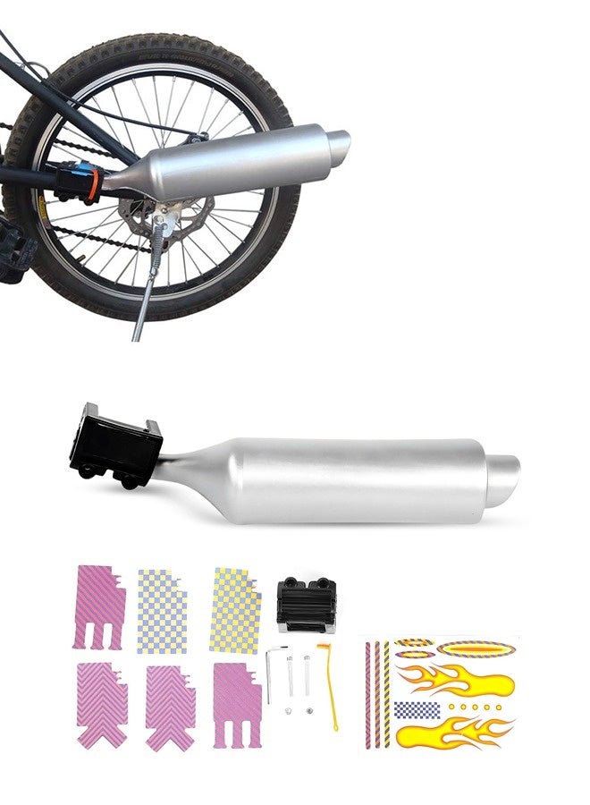 ShebSheb Bike Turbo Exhaust Pipe, 6 Different Turbo Motorcycle Sound Effects Bicycle MTB Road Bike Exhaust Pipe,6 Card Patterns Randomly - Image 1