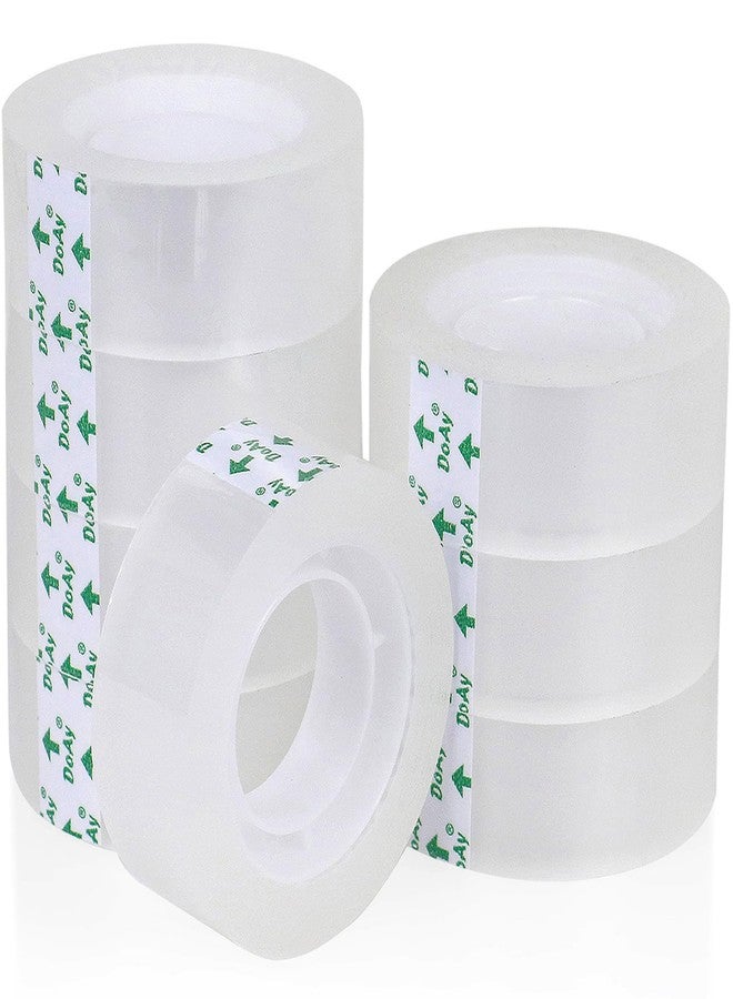DOAY 8 Rolls Easy Tear Transparent Tape Refills - Gift Wrapping Tape for Dispensers - Crystal Clear, Effortless Tear, Strong Adhesion - Invisible Tape 3/4 in x 1000 in for Office, School, Home - Image 1