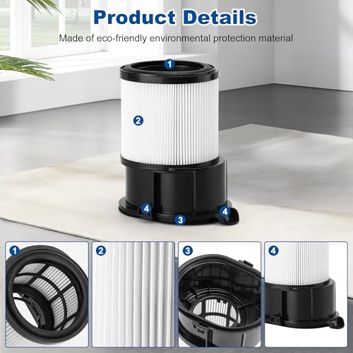 Janedtcyy 8 Pcs IP1251 IP3251 Filter Replacement Compatible with Shark Cordless PowerDetect Clean and Empty Lightweight Stick Vacuum, 1 Post-Motor Filter, 3 Pre-Motor Filter sets, 1 Cleaning Brush - Image 3
