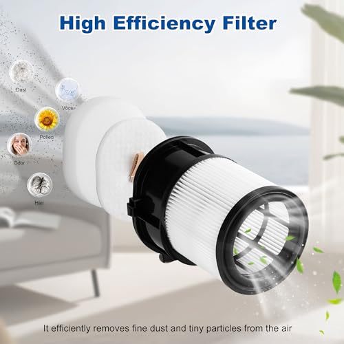 Janedtcyy 8 Pcs IP1251 IP3251 Filter Replacement Compatible with Shark Cordless PowerDetect Clean and Empty Lightweight Stick Vacuum, 1 Post-Motor Filter, 3 Pre-Motor Filter sets, 1 Cleaning Brush - Image 4