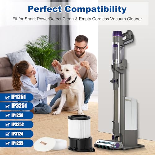 Janedtcyy 8 Pcs IP1251 IP3251 Filter Replacement Compatible with Shark Cordless PowerDetect Clean and Empty Lightweight Stick Vacuum, 1 Post-Motor Filter, 3 Pre-Motor Filter sets, 1 Cleaning Brush - Image 2