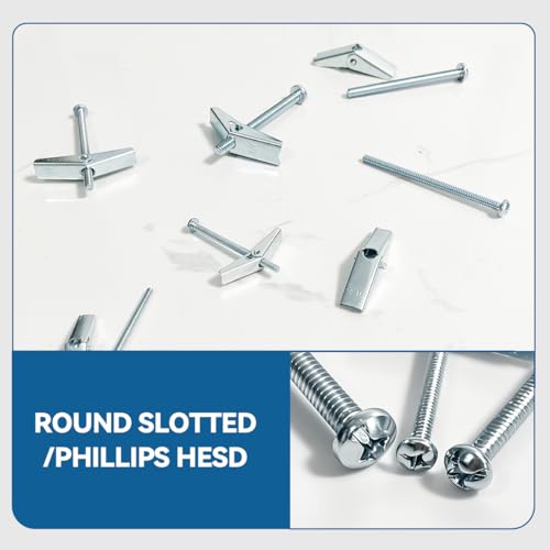 DELE 1/8X2-Inch Toggle Bolt and Wing Nut for Hanging Heavy Items on Drywall (50 Pack) - Image 4