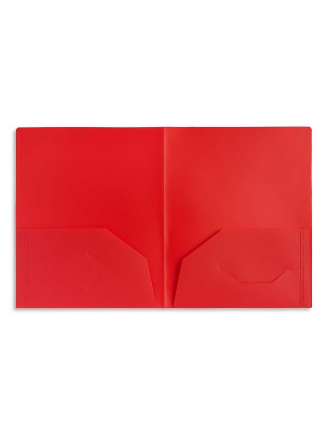 Blue Summit Supplies Blue Summit Supplies 30 Poly 2 Pocket Folders, Bold Assorted Dark Colors, Black, Blue, and Red Color Durable Plastic 2 Pocket Folders, Letter Size with Business Card Slot, Bulk 30 Pack  - Image 5