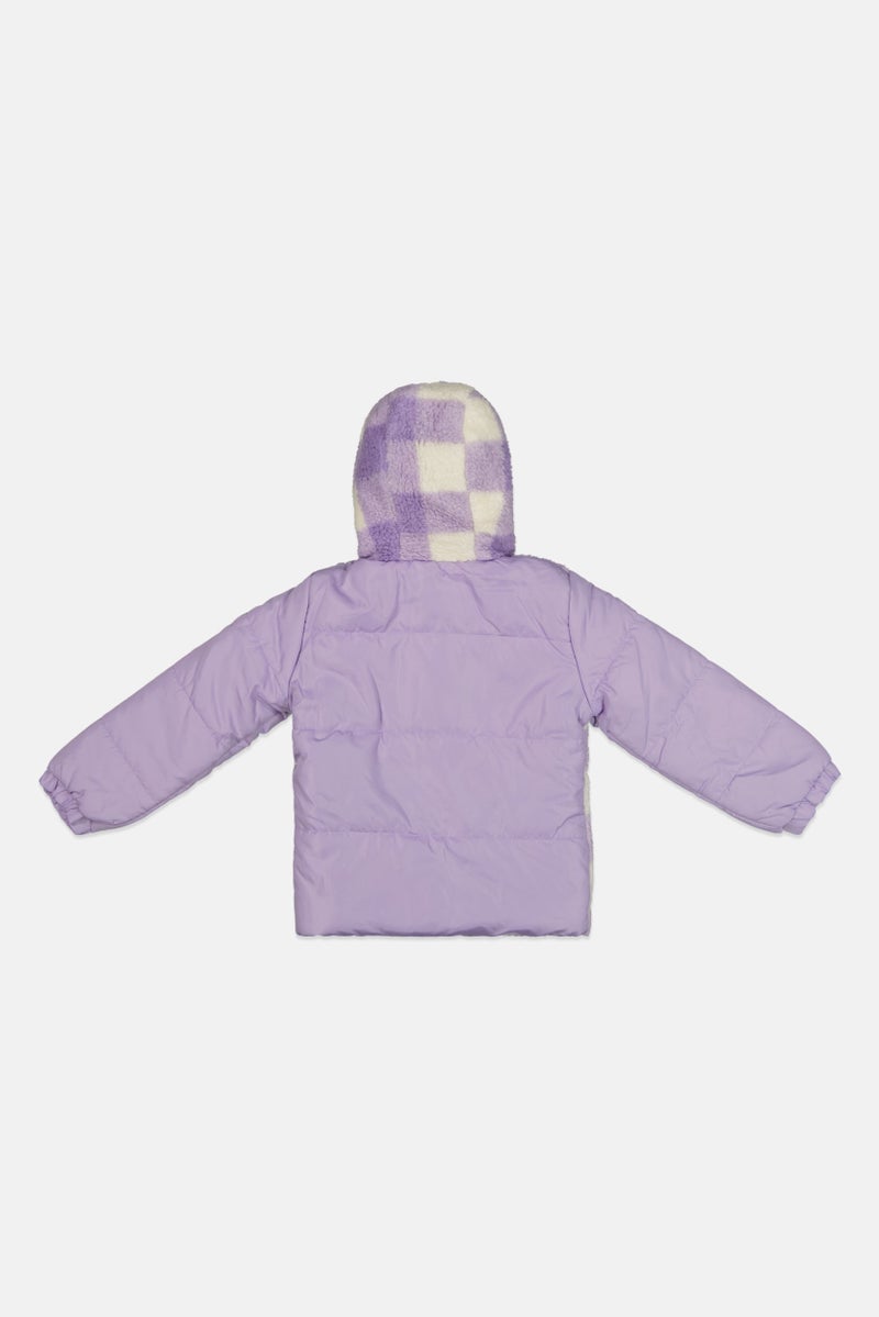 Limited Too Toddlers Girl Checkered Hooded Jacket, Lavender - Image 2