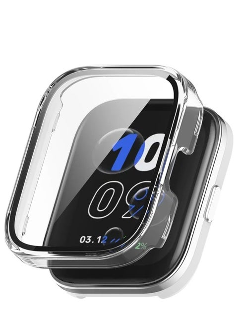 Compatible with Amazfit Bip5 Unity PC + Tempered Glass to Protect the Screen Anti/Fall All/Inclusive Watch Compatible with Amazfit Bip5 Unity (Transparent)