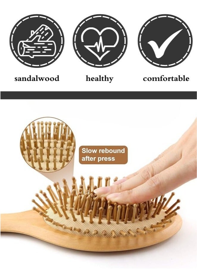GlamKit Hair Comb Wooden Hair Comb, Natural Bamboo Hair Brush Detangling Brush Massage - Image 2