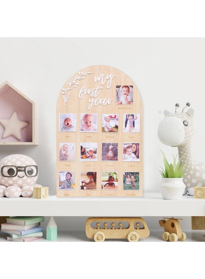 YOUAME My First Year Birthday Wooden Photo Board - First Year Milestone Photo Board，12 Months Baby Birthday Picture Frame - Image 4