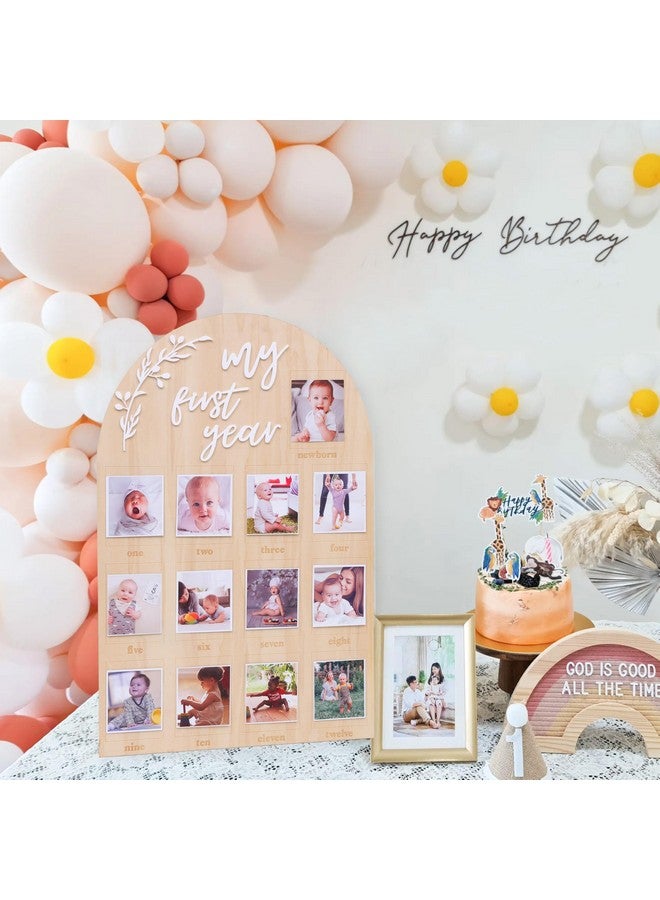 YOUAME My First Year Birthday Wooden Photo Board - First Year Milestone Photo Board，12 Months Baby Birthday Picture Frame - Image 5