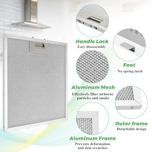 Techecook Updated W10169961A Range Hood Filter Replacement (3PCS) by Techecook, 5-Layer Aluminum Mesh Hood Grease Filter 10.5 x 12 Inch Fit for Whirlpool, Kitchen Aid, Jenn-Air Range Hoods - Image 2